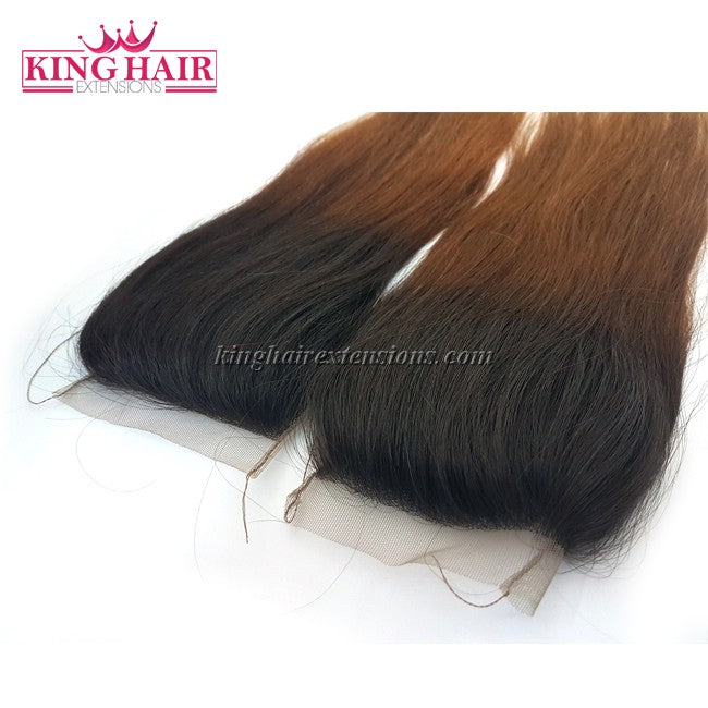 18 inch VIETNAM HAIR STRAIGHT LACE CLOSURE 4X4 OMBRE - King Hair Extensions