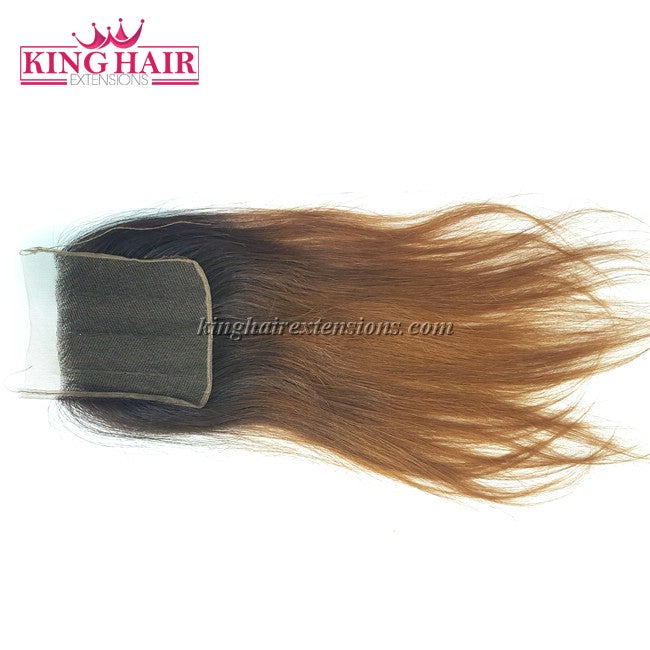 18 inch VIETNAM HAIR STRAIGHT LACE CLOSURE 4X4 OMBRE - King Hair Extensions