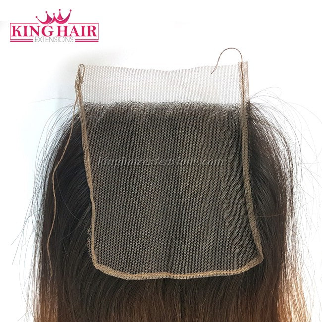 18 inch VIETNAM HAIR STRAIGHT LACE CLOSURE 4X4 OMBRE - King Hair Extensions