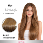 Straight #4 brown Bulk human hair for brading Babythin