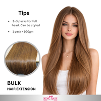 Straight #4 brown Bulk human hair for brading Babythin
