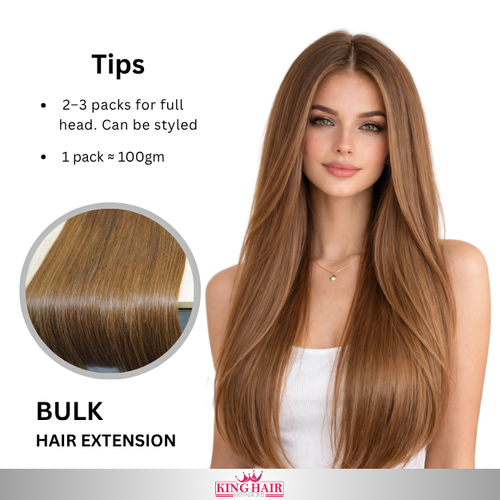 Straight #4 brown Bulk human hair for brading Babythin
