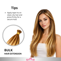 Straight high light blonde Bulk human hair for brading Babythin
