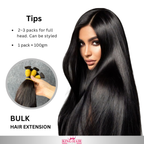 Straight #1B bulk hair donor