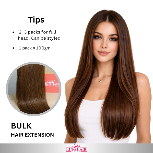 Straight #2 brown bulk hair donor