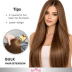 Straight #2 brown bulk hair double