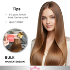 Straight #4 brown bulk hair double