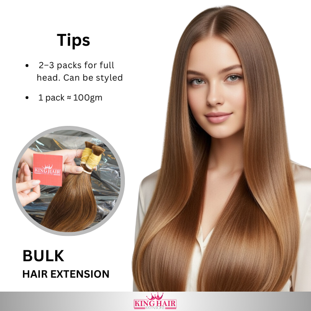 Straight #4 brown bulk hair double