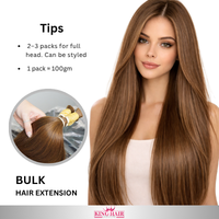 Straight #2 brown Bulk human hair for brading raw