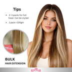 Straight high light blonde Bulk human hair for brading raw