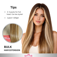 Straight high light blonde Bulk human hair for brading raw