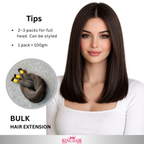 Straight natural Bulk human hair for brading raw