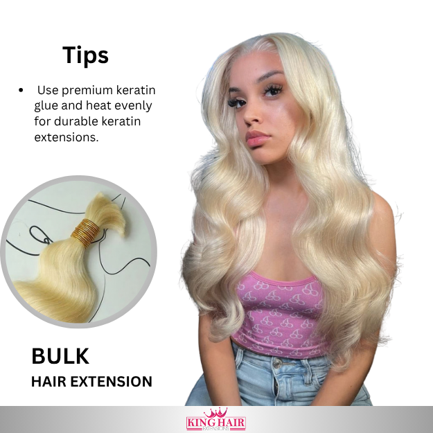 Wavy #613 blonde Bulk human hair for brading Babythin