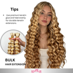 Wavy high light blonde Bulk human hair for brading Babythin