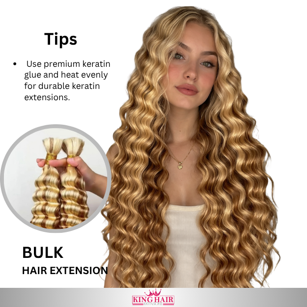 Wavy high light blonde Bulk human hair for brading Babythin