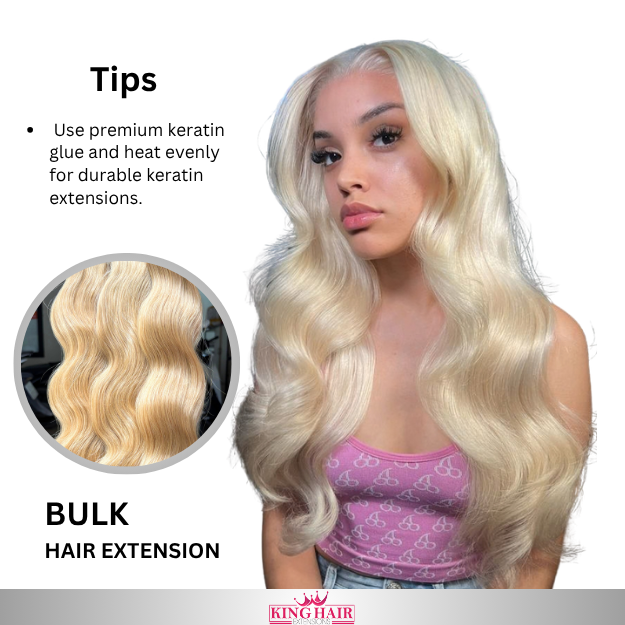 Wavy #613 blonde Bulk human hair for brading raw