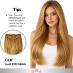 Straight #6 clip-in hair extensions double