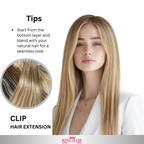 Straight HL12 clip-in hair extensions double