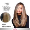 Straight high light blonde CLIPS VIRGIN raw