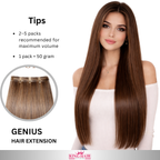 Straight #2 brown Virgin genius hair extension Babythin
