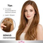 Straight #4 brown Virgin genius hair extension Babythin