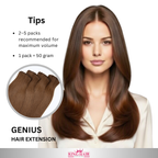 Straight #2 brown Virgin genius hair extension donor