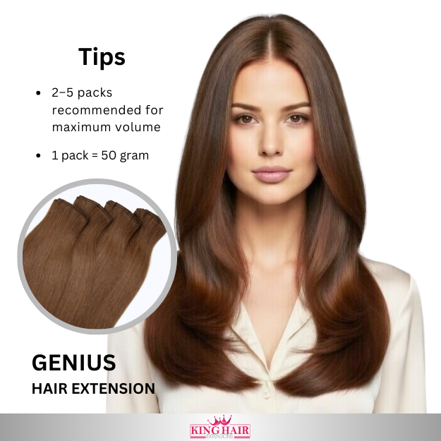 Straight #2 brown Virgin genius hair extension donor