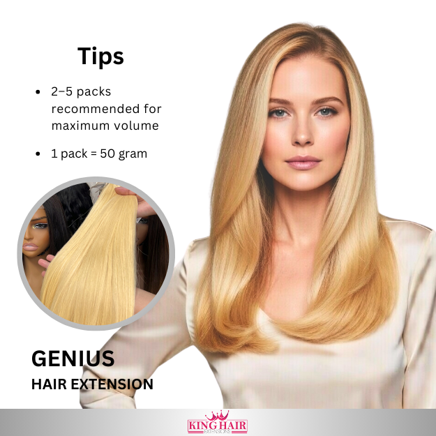 Straight #613 blonde Virgin genius hair extension double