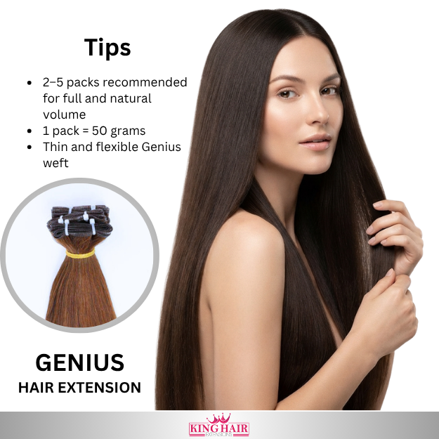 Straight #2 brown Virgin genius hair extension raw