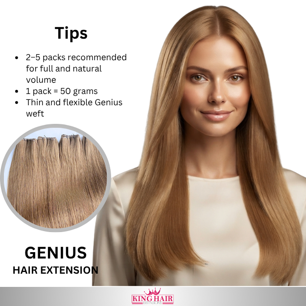 Straight #4 brown Virgin genius hair extension raw
