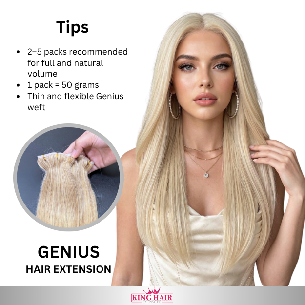 Straight #613 blonde Virgin genius hair extension raw