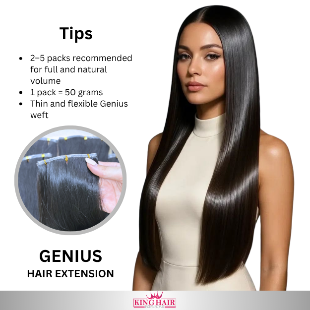 Straight natural Virgin genius hair extension raw