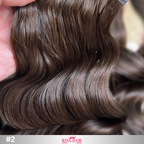 Wavy #2 brown Virgin genius hair extension double
