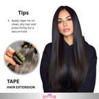 Straight #1B Tape-in hair extension donor