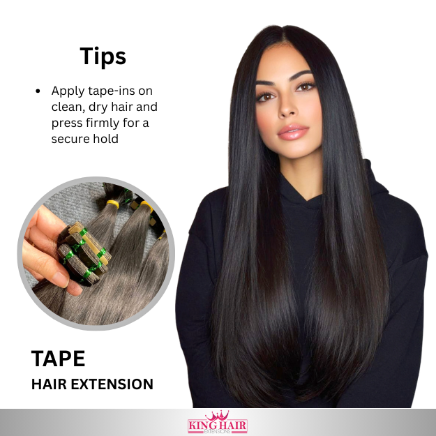 Straight #1B Tape-in hair extension donor