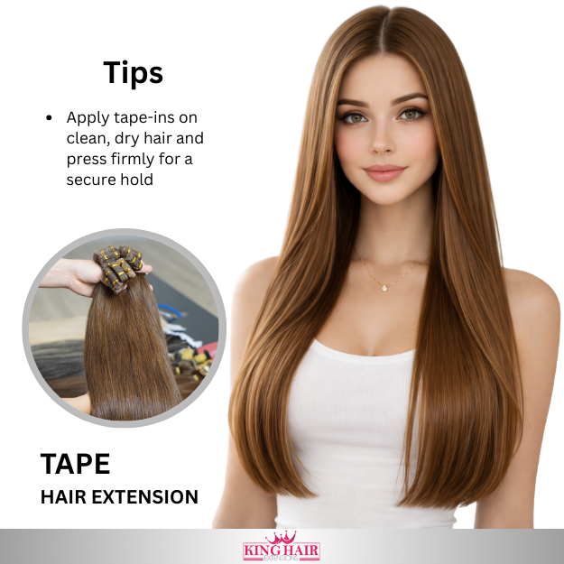 Straight #2 brown Tape-in hair extension donor