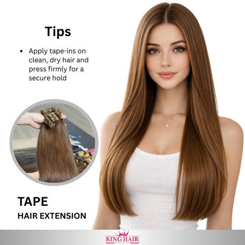 Straight #2 brown Tape-in hair extension donor
