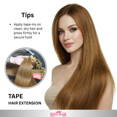 Straight #4 brown Tape-in hair extension donor
