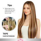 Straight Hight light blonde Tape-in hair extension donor