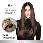 Straight #1B Tape-in hair extension double