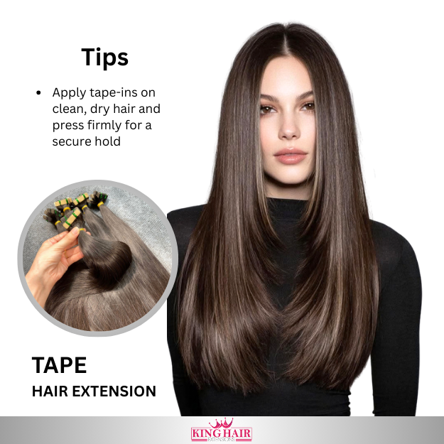 Straight #1B Tape-in hair extension double