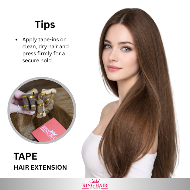 Straight #2 brown Tape-in hair extension double