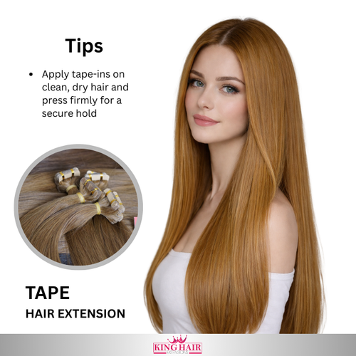 Straight #4 brown Tape-in hair extension double