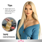 Straight #613 blonde Tape-in hair extension double