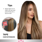 Straight Hight light blonde Tape-in hair extension double
