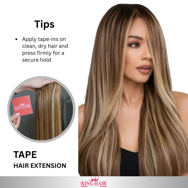 Straight Hight light blonde Tape-in hair extension double