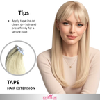 Straight #613 blonde Tape-clip raw