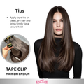 Straight natural Tape-clip raw