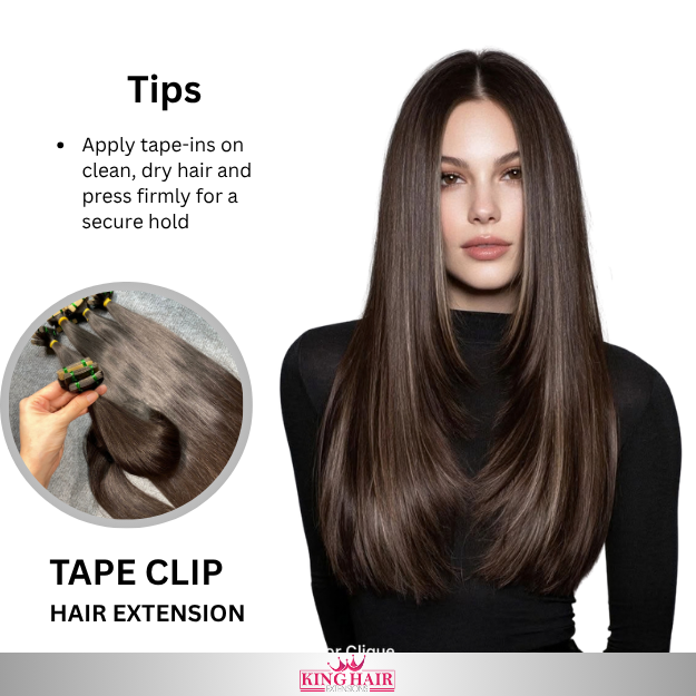 Straight natural Tape-clip raw