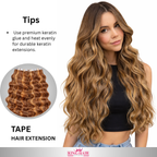 Wavy high light blonde Tape-in Babythin